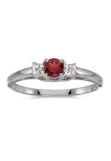 handsome round garnet gemstone diamond baby birthstone ring